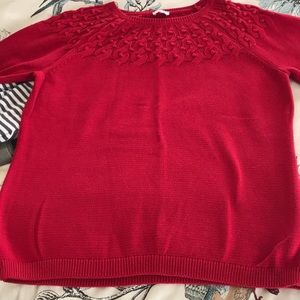 Talbots red raglan sleeve crewneck sweater in lg